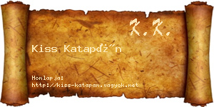 Kiss Katapán névjegykártya